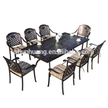 Nice design outdoor garden backyard furniture cast aluminium dining set